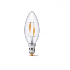 Філаментна лампа VIDEX C37FD 4W E14 4100K 220V димерна