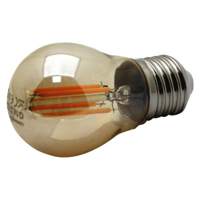 Філаментна led лампа G45 E27 4W 2700K бурштинова