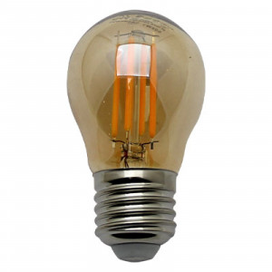 Філаментна led лампа G45 E27 4W 2700K бурштинова