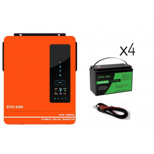 Інвертор для дому 4.2 кВт 24V гібрідний з акумулятором 4*LiFePO4 12.8V 100A...