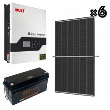 Инвертор 3.2кВт с аккумулятором LiFePO4 24V 100Ah(2560Вт) с Bluetooth (заря...