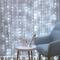 Гирлянда штора для декора 3×2м 8 режимов 320LED белая 230В