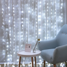 Гирлянда штора для декора 3×2м 8 режимов 320LED белая 230В