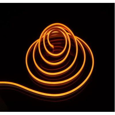 Гнучкий led неон помаранчевий 12V 6/12mm IP65 з блоком живлення 3A