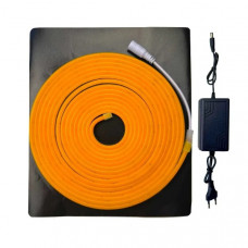 Гнучкий led неон помаранчевий 12V 6/12mm IP65 з блоком живлення 3A