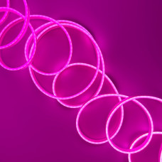 Гибкий LED неон розовый 12В 8×16мм 120д.м. IP65 (цена 1м)