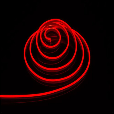 Гибкий неон led 6×12 мм 12V 120д.м. IP65 красный с блоком питания