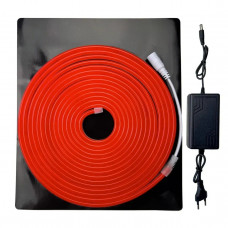 Гибкий неон led 6×12 мм 12V 120д.м. IP65 красный с блоком питания