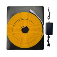 Готовий набір led неону жовтий 12V 6×12 мм 5м SMD2835 з блоком живлення