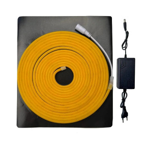 Готовий набір led неону жовтий 12V 6×12 мм 5м SMD2835 з блоком живлення