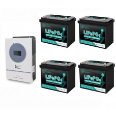 Інвертор для дому 4.02 кВт 24V гібрідний з акумулятором 4*LiFePO4 12.8V 100...