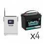 Iнвертор автономний 5,5кВт 48V синус чистий МРРТ 120А + 4*LiFePO4 батареї 12V 100Ah 1280Вт (загальна ємність 5120Вт) комплект резервного живлення для будинку, квартири - фото №1