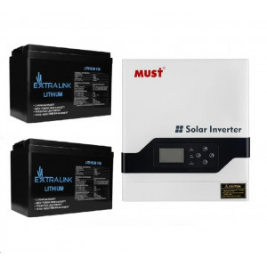Комплект инвертор и аккумулятор (гибридный инвертор 3024 Вт MUST PV18-3024 ...