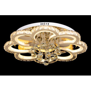 Яскрава світлодіодна люстра 148Вт 3200-6000К золото для великої кімнати з п...