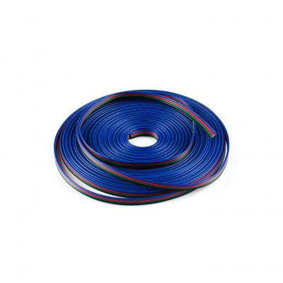 Кабель 4 жилы 0,065 мм² плоский для LED ленты RGB SMD5050/SMD3528 эконом от 5м (цена 1м)