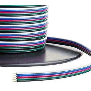 Кабель для світлодіодної RGBW стрічки 5P 5x0.2 мм² від 5м (ціна 1м)