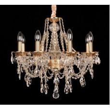 Класична кришталева ланцюгова люстра на 6 ламп цоколь Е14
