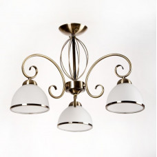 Классическая потолочная люстра 3 лампы Е27 бронзовый каркас