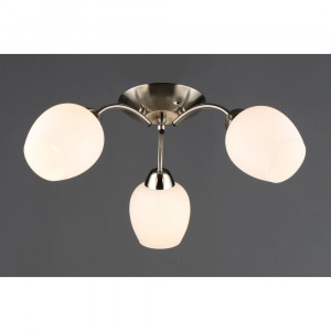 Класична стельова люстра з трьома скляними плафонами E27