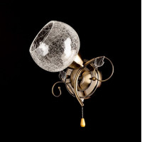 Классическое бра на стену с веревочным выключателем E27 бронза