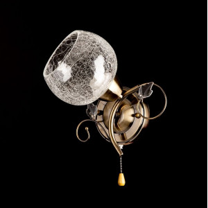 Класичне бра на стіну з мотузковим вимикачем E27 бронза