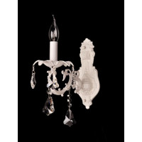 Классический настенный светильник с хрусталем белый E14 60 Вт