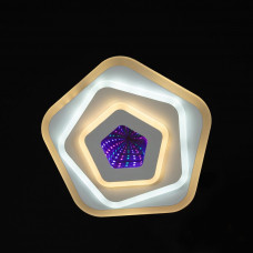 Компактная led люстра 51W с 3D эффектом белая Ø23 см 3000-6000К, без пульта