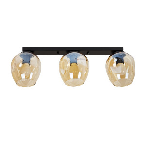 Компактный потолочный светильник 3 лампы E27 металл/стекло