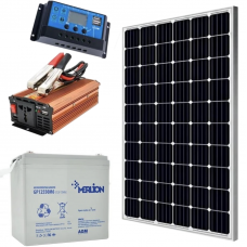 Комплект резервного живлення Led Story Premium (сонячна панель 100W + ШИМ контролер + інвертор 1500W + АКБ 12V 55Ah 660Вт)
