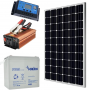 Комплект резервного питания Led Story Premium (солнечная панель 100W + ШИМ контроллер + инвертор 900W + АКБ 12V 55Ah 660Вт) - фото №1