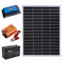 Комплект резервного питания с солнечной панелью 50W + инвертор 500Вт + ШИМ 30А и АКБ 12V 9Ah (108Вт) - фото №1