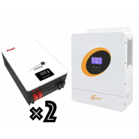 Комплект резервного живлення для будинку: інвертор з підмішуванням 5500Вт J...