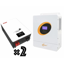 Комплект резервного живлення для будинку: інвертор з підмішуванням 5500Вт J...