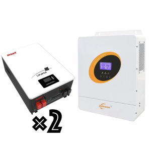 Комплект резервного питания для дома: инвертор с подмешиванием 5500Вт Jsdso...