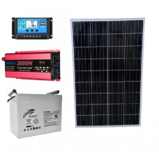 Комплект резервного живлення з сонячною панеллю 120W + інвертор 1500W (макс...