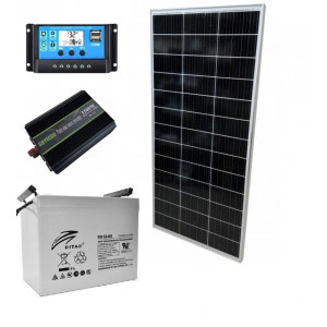 Комплект резервного живлення з сонячною панеллю 170W + інвертор 1500W (макс 3000W) чистий синус + ШИМ та АКБ AGM RA12-60, 12V-60Ah LED STORY