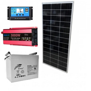 Комплект резервного живлення з сонячною панеллю 200W + інвертор 1500W (макс...