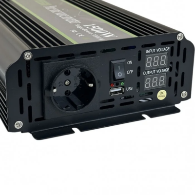 Резервне живлення для будинку 1500Вт комплект сонячна панель 170Вт з контролером ШИМ 30А 12/24V, гелева АКБ 55Аг та інвертором 12В 1500/3000Вт LED STORY