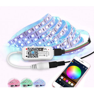 Контролеры мини WiFi RGB 5-28V 3A/c 100W с таймером и цветомузыкальным режи...
