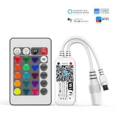 Контроллер RGB LED 12–24V 100W Wi-Fi с пультом 24 кнопки музыкальный режим