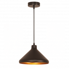 Конусный подвесной светильник черный лофт с золотом E27