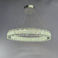 Кришталева підвісна led люстра з димером 50W сучасний стиль 3000-6000К