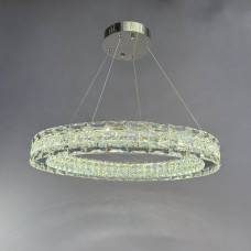 Кришталева підвісна led люстра з димером 50W сучасний стиль 3000-6000К