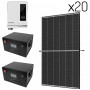Зарядная станция на солнечных панелях 445Вт + инвертор 10.2кВт 48V автономный Premium Wi-Fi + 2х батареи lifepo4 24V 314Ah (16000Вт) - фото №1