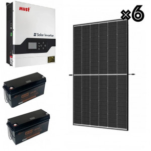 Инвертор 3.2кВт 24V + Солнечные панели 445Вт + LiFePO4 аккумуляторы 24V 100...