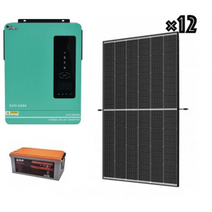 Инвертор 6,2кВт 48V + солнечные панели 445Вт 12шт + Аккумуляторная батарея ...