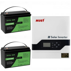 Инвертор и аккумулятор для дома (гибридный инвертор 3024 Вт MUST PV18-3024 ...
