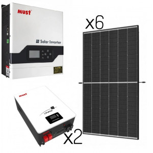 Сонячна електростанція для дому (інвертор 3000Вт 24V + сонячні панелі 445Вт...