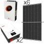Солнечная электростанция для дома (инвертор 3600Вт 24V + солнечные панели 445Вт 6шт + 2шт LiFePO4 аккумулятор 25.6V 200Ah 5120Вт (общая емкость 10240Вт) + кабель 500мм) - фото №1