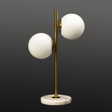 Настольная лампа с двумя плафонами E27 золотая модерн 52 см